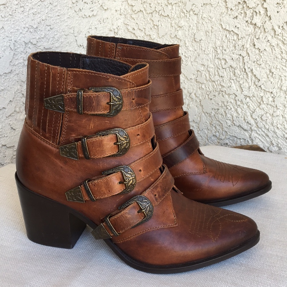 Steve Madden Leather Prairie Boots Fits 8.5 9 - Picture 2 of 12